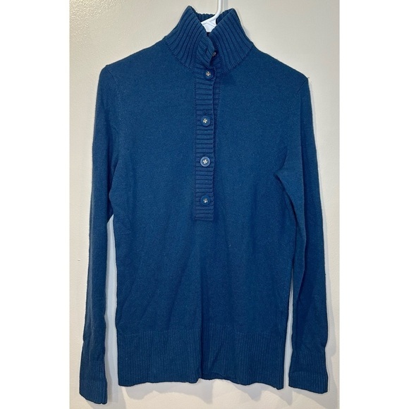 Tory Burch Women’s Giselle‎ Mock Neck Sweater Blue Size XS - Picture 1 of 7